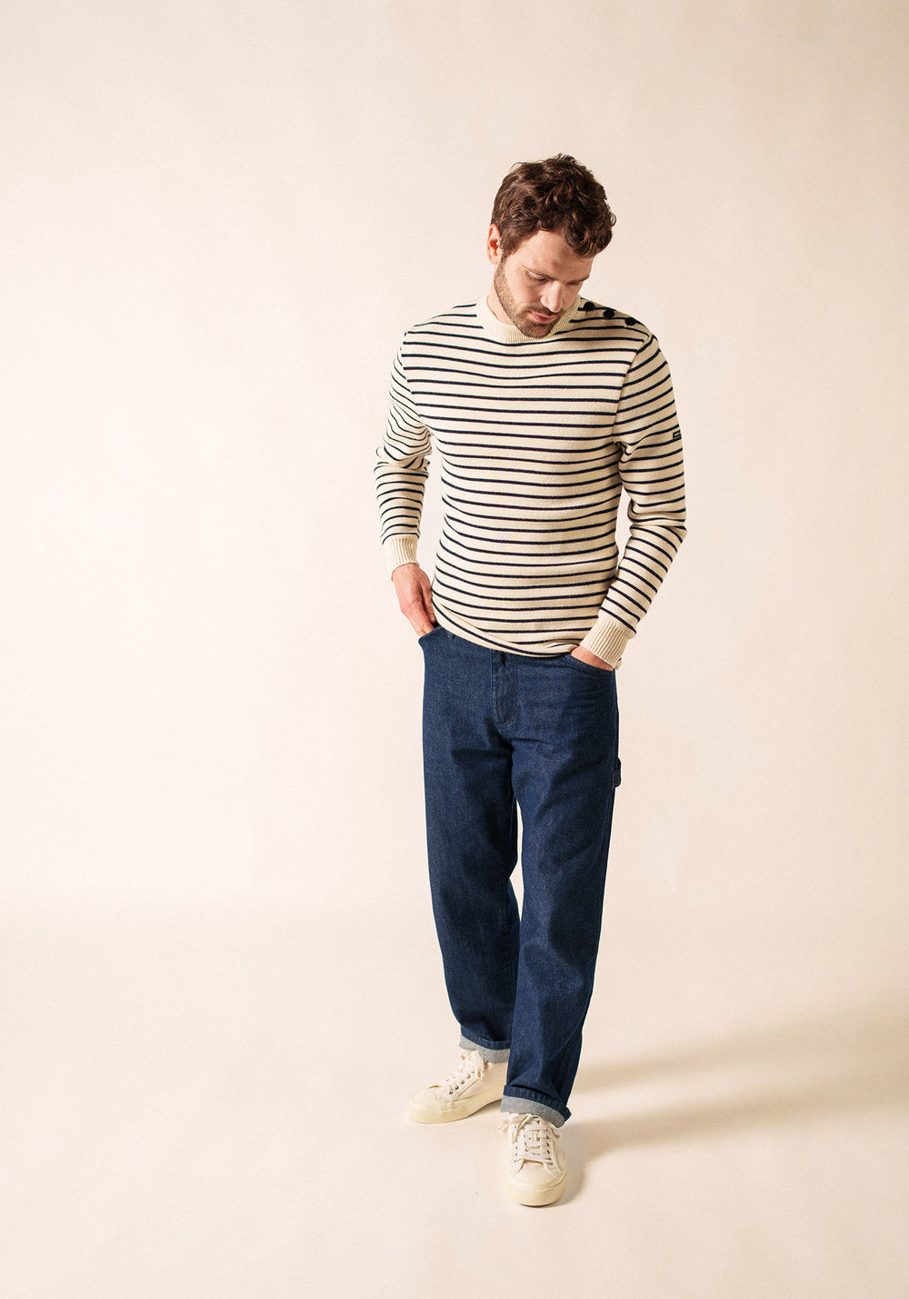Pull marin Matelot (ECRU/MARINE)
