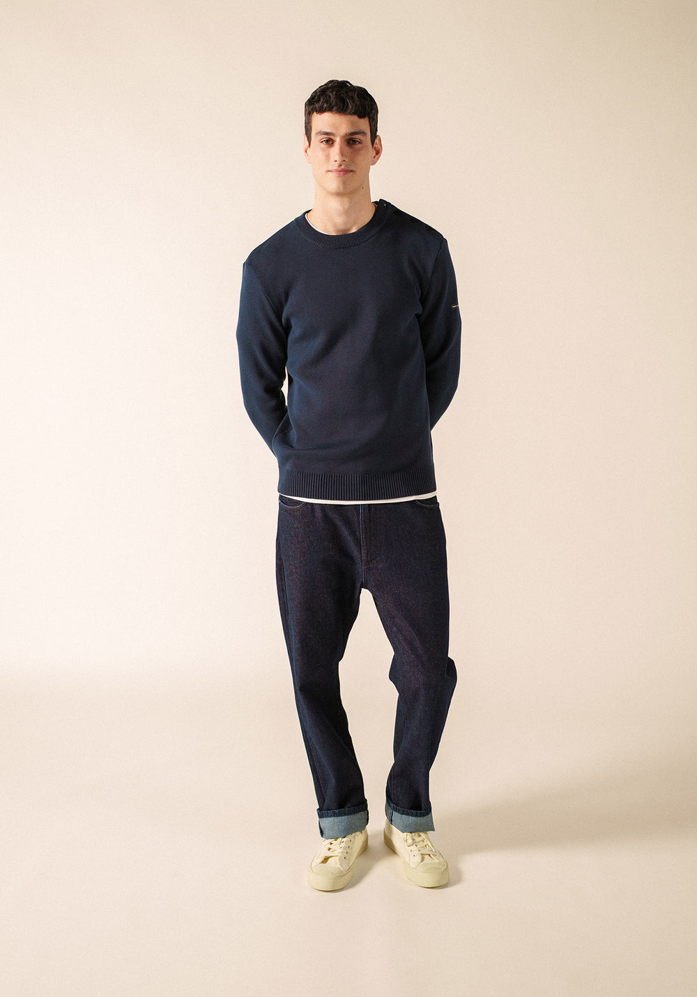 Pull marin Cancale coton (MARINE)