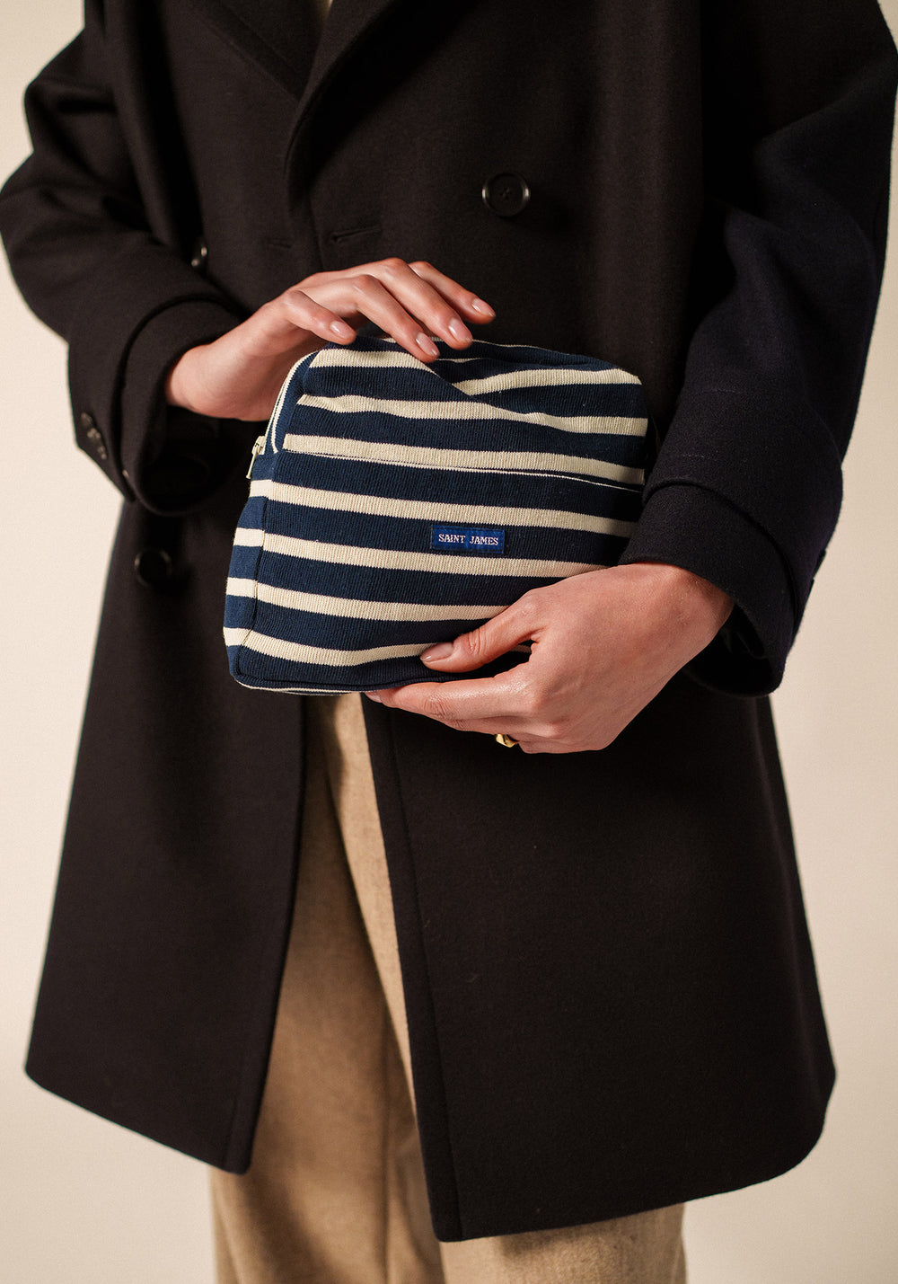 Trousse rayée (MARINE/ECRU)