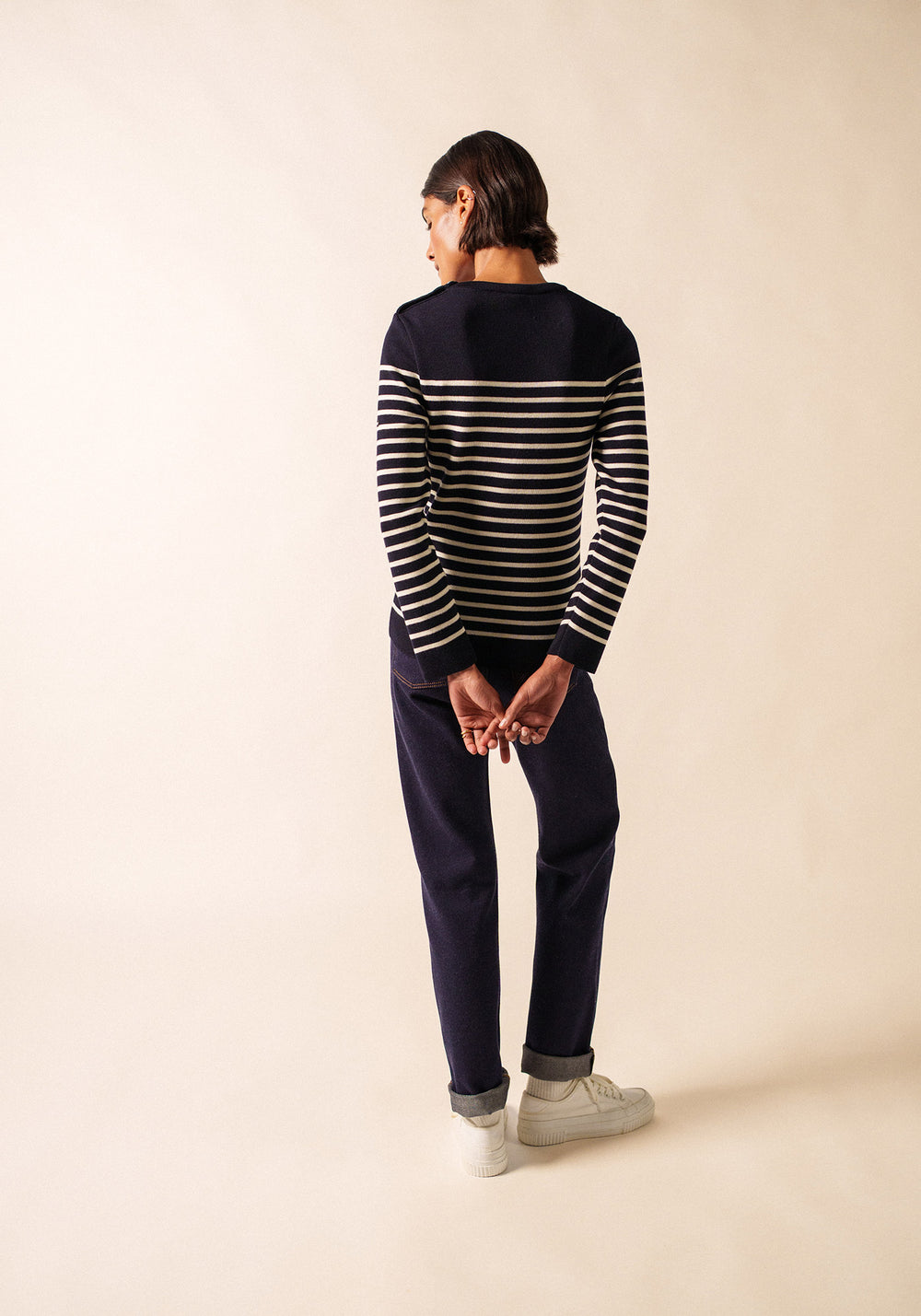 Pull marin Marée (NAVY/ECUME)