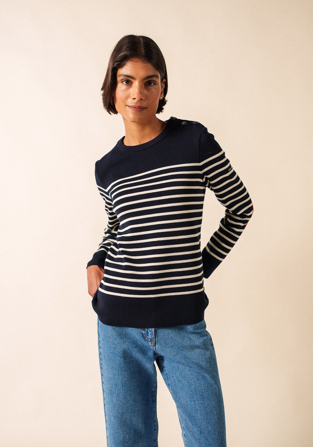 Pull marin Brégançon Pop (NAVY/BLANC/TULIPE)