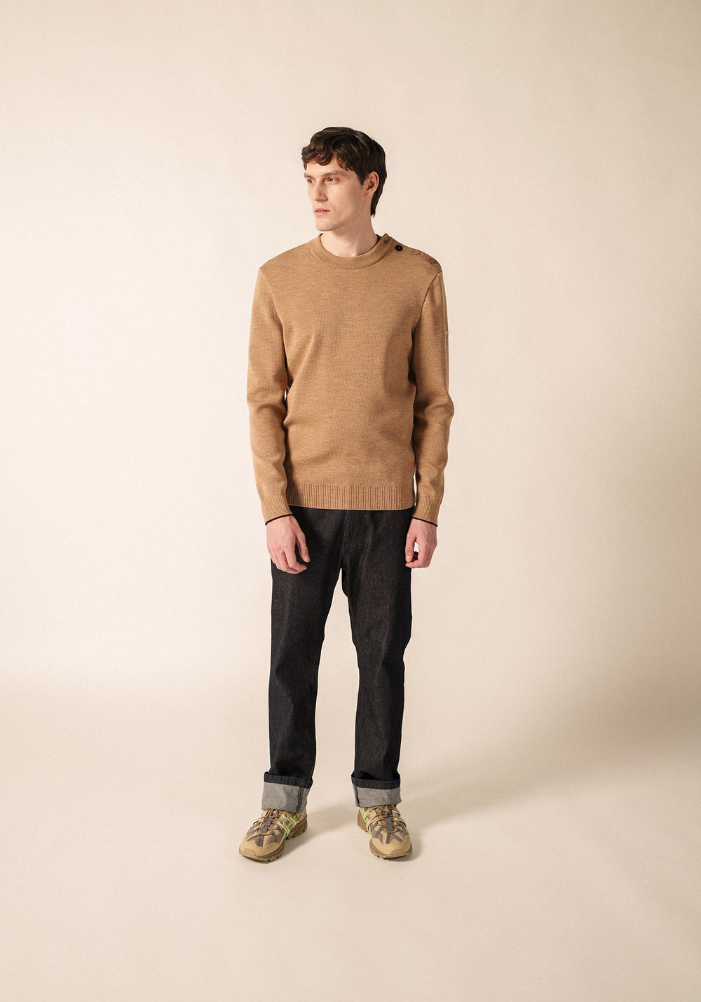Pull Rives (BEIGE FONCE/NAVY)
