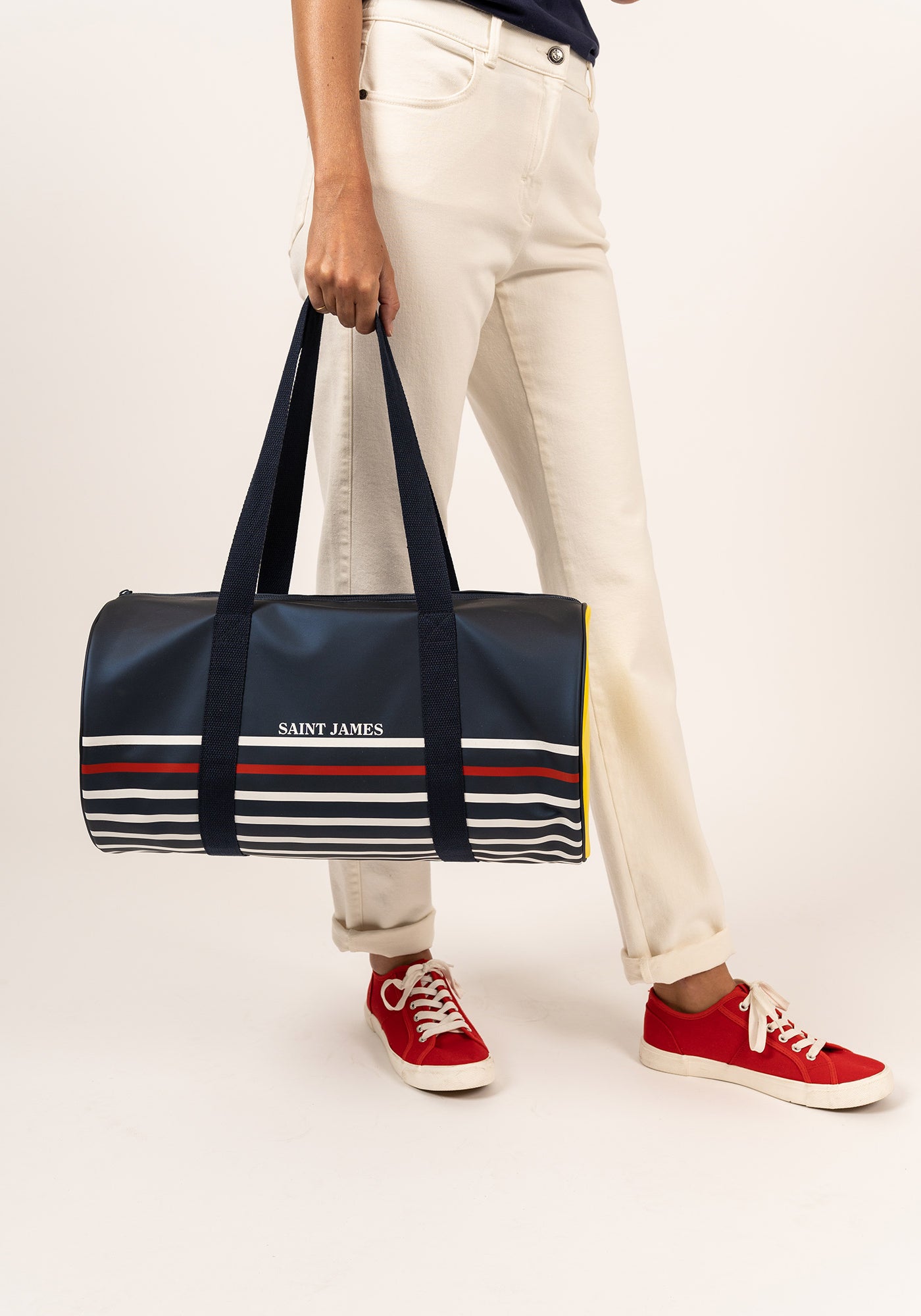 Sac bowling rayé (MARINE/CIRE)