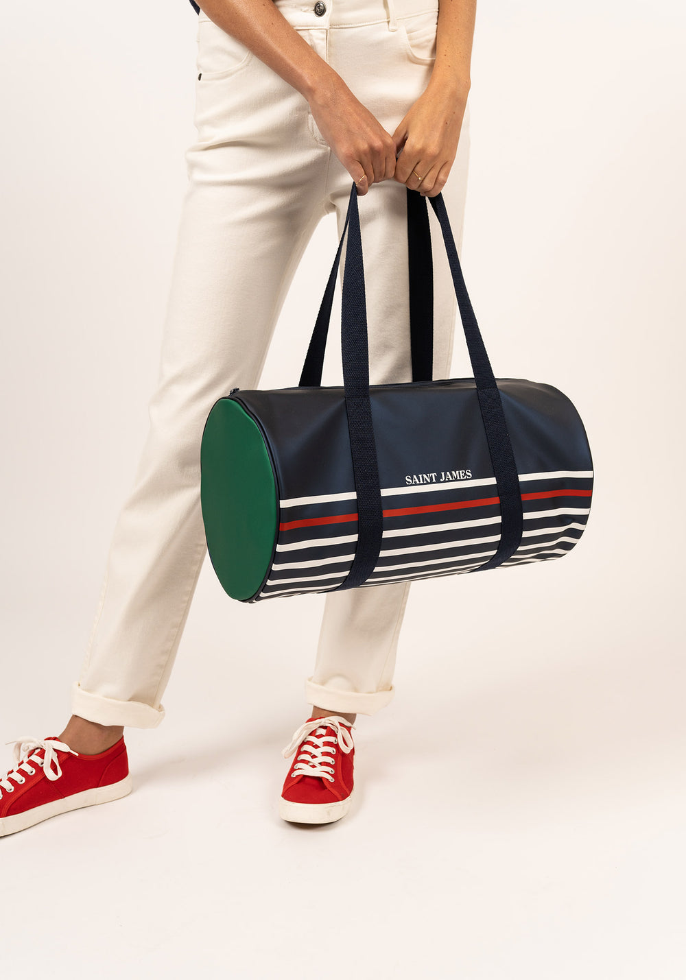 Sac bowling rayé (MARINE/CIRE)