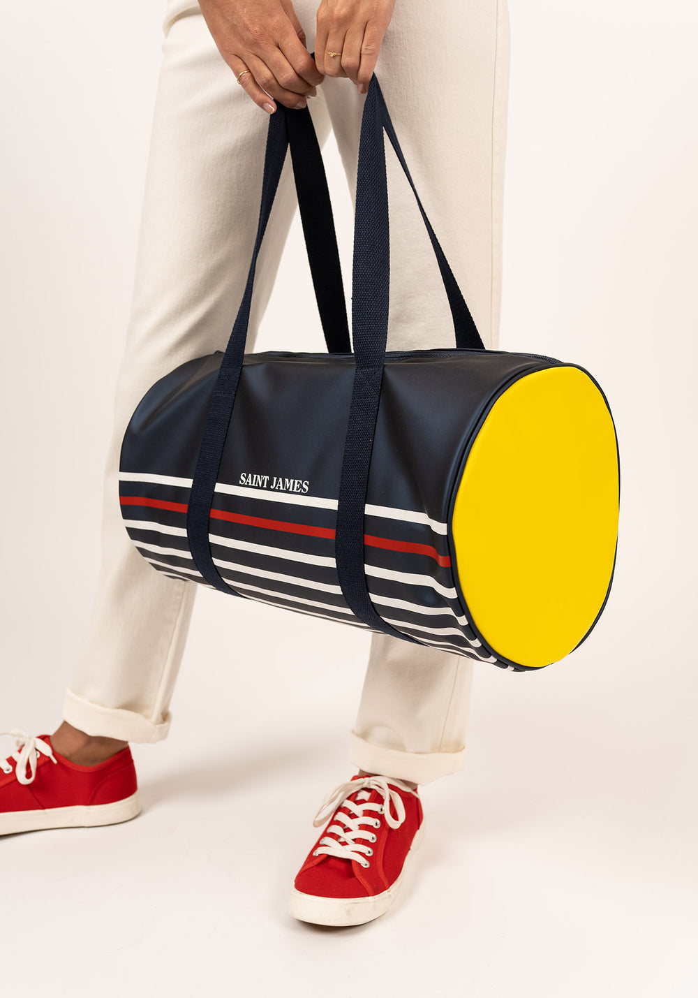 Sac bowling rayé (MARINE/CIRE)