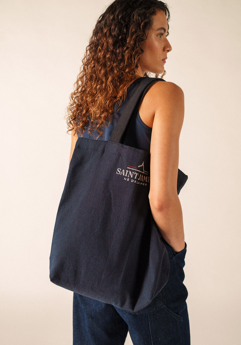 Tote bag Pull (MARINE/ECRU)