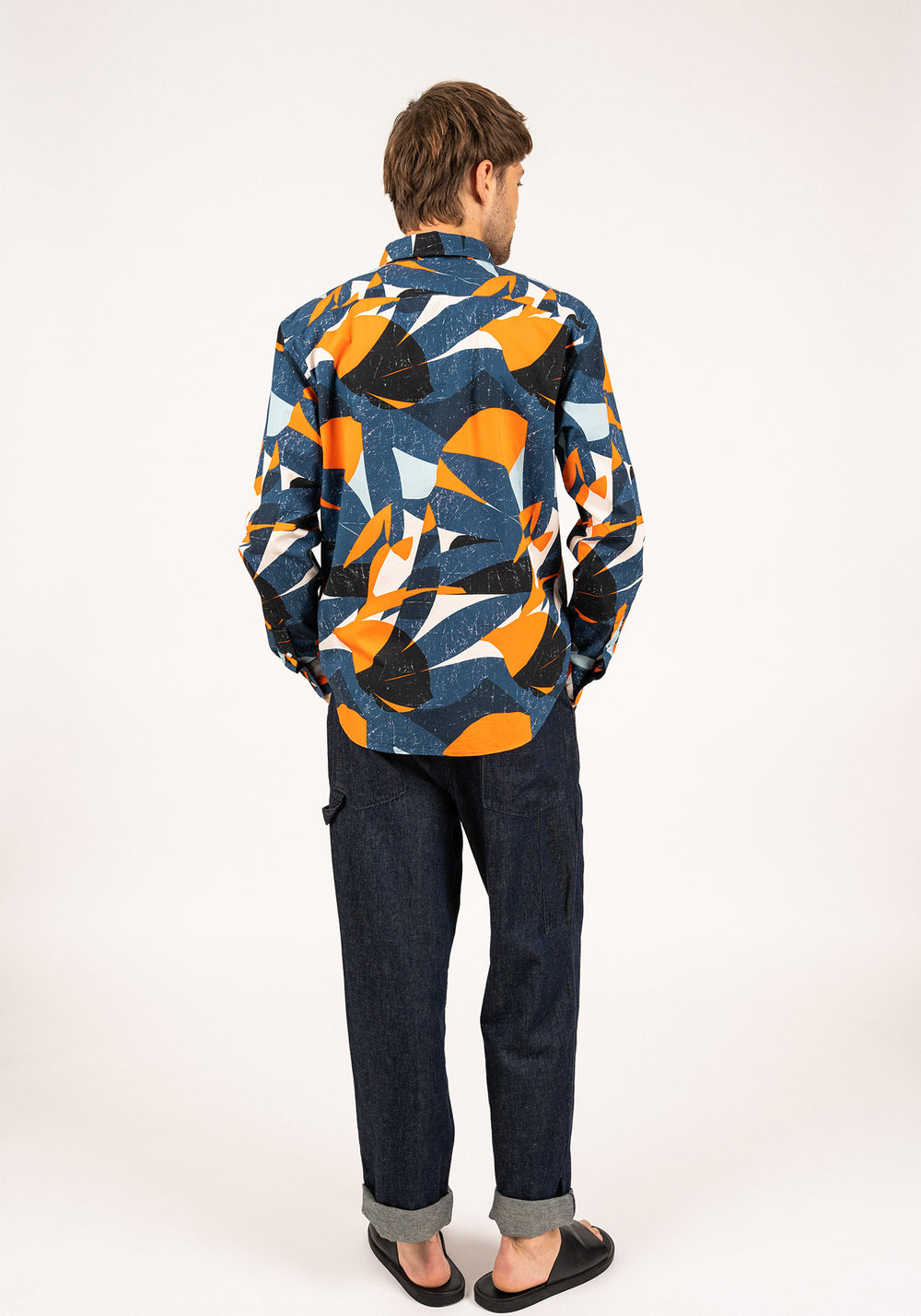 Chemise Clint (INDIGO/ORANGE FLUO)