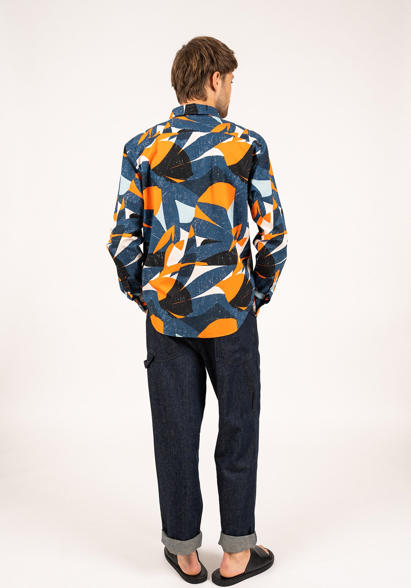 Chemise Clint (INDIGO/ORANGE FLUO)