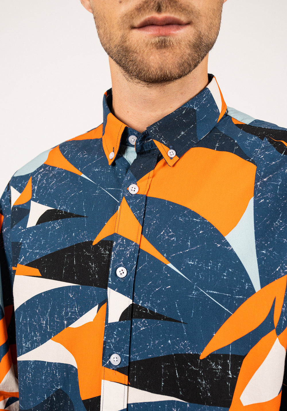 Chemise Clint (INDIGO/ORANGE FLUO)