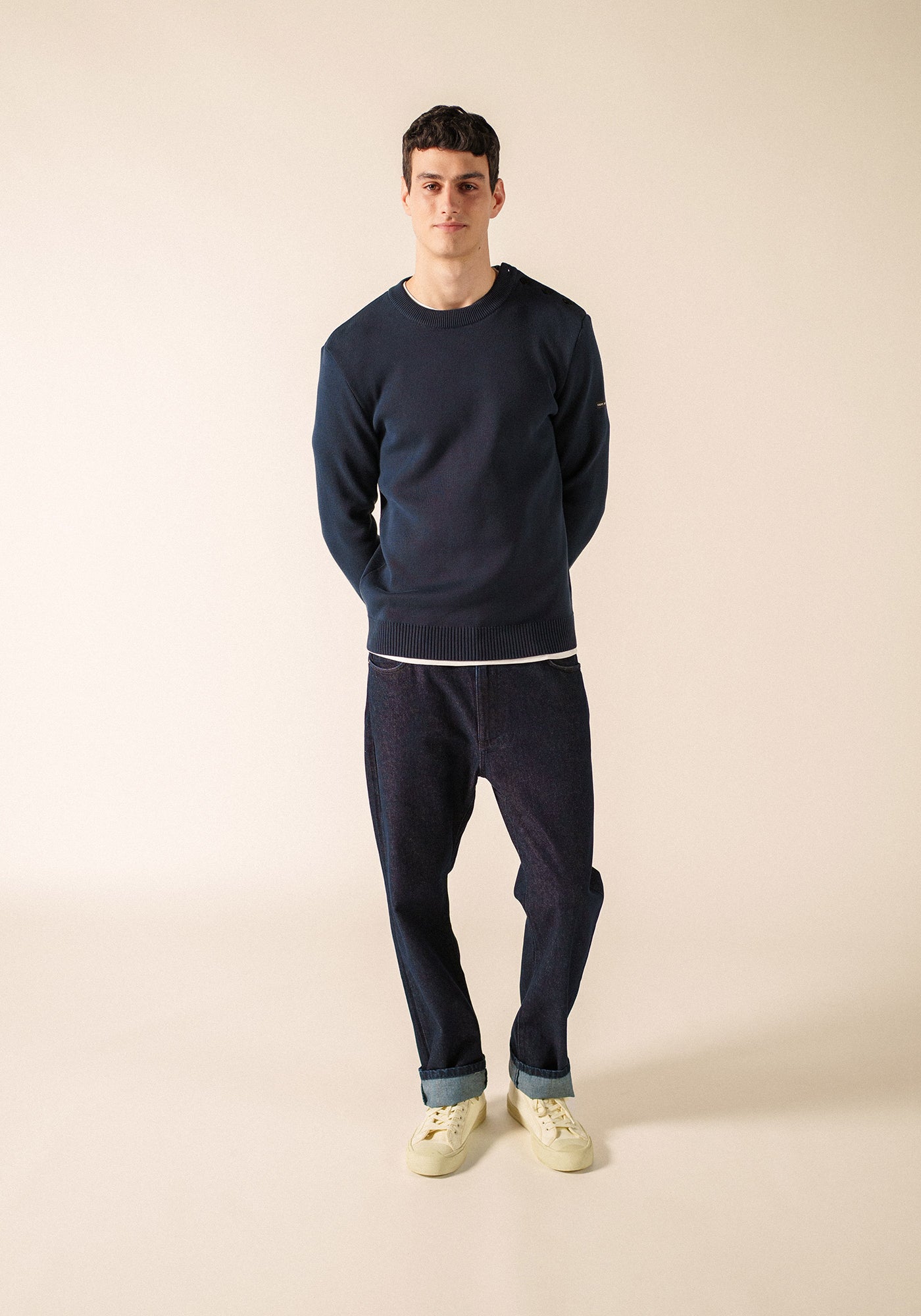 Pull marin Cancale coton (MARINE)