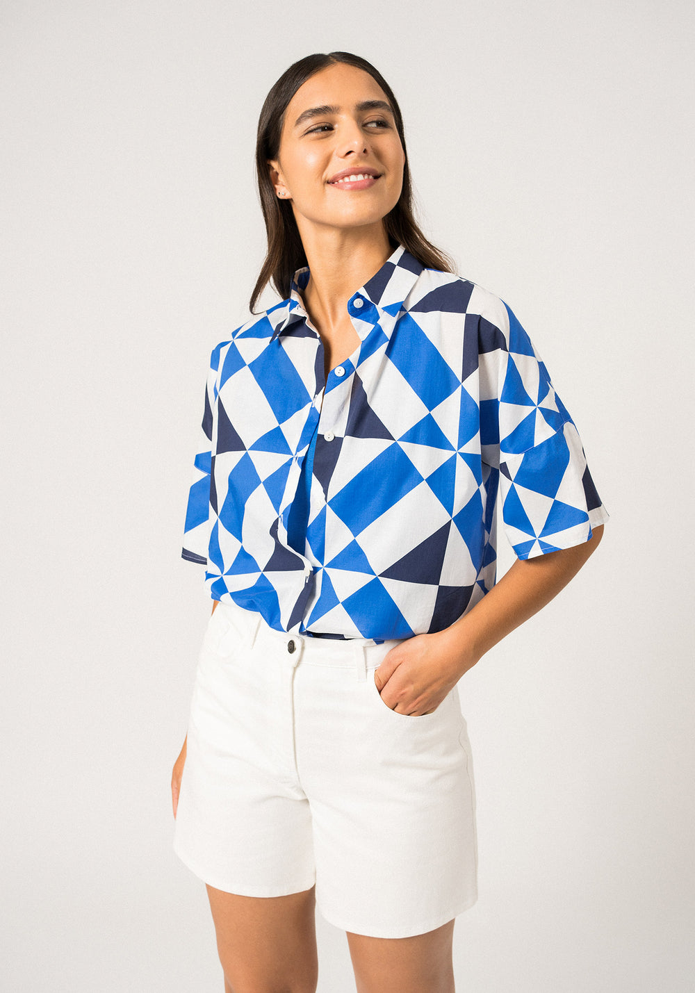 Chemise Lucie (BLANC/MER/MARINE)