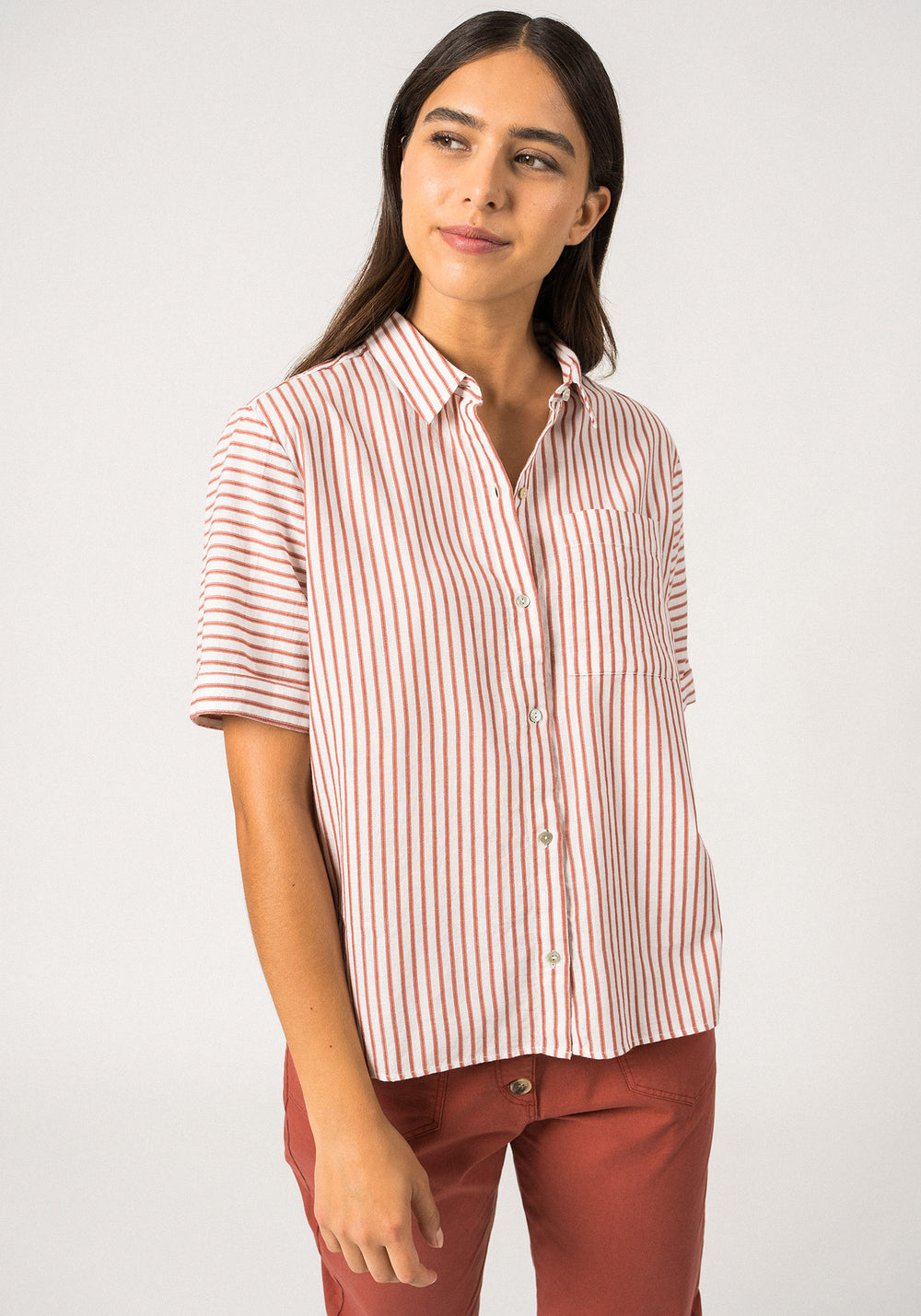 Chemise Carla (BLANC/TERRACOTTA)
