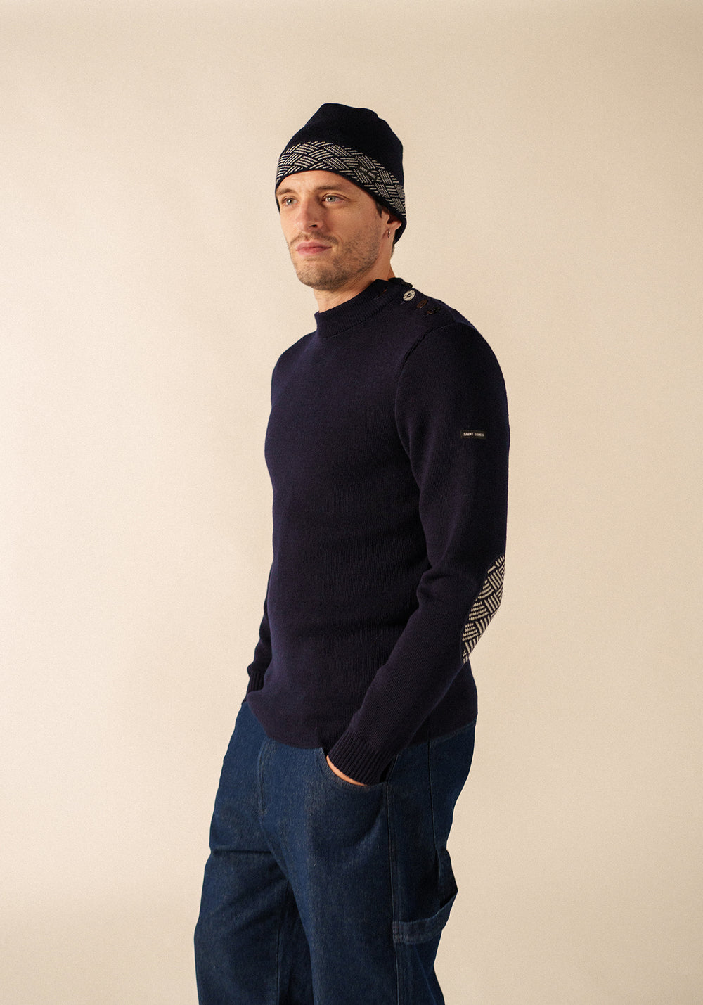 Pull marin Matelot Equipage (MARINE/ECRU)