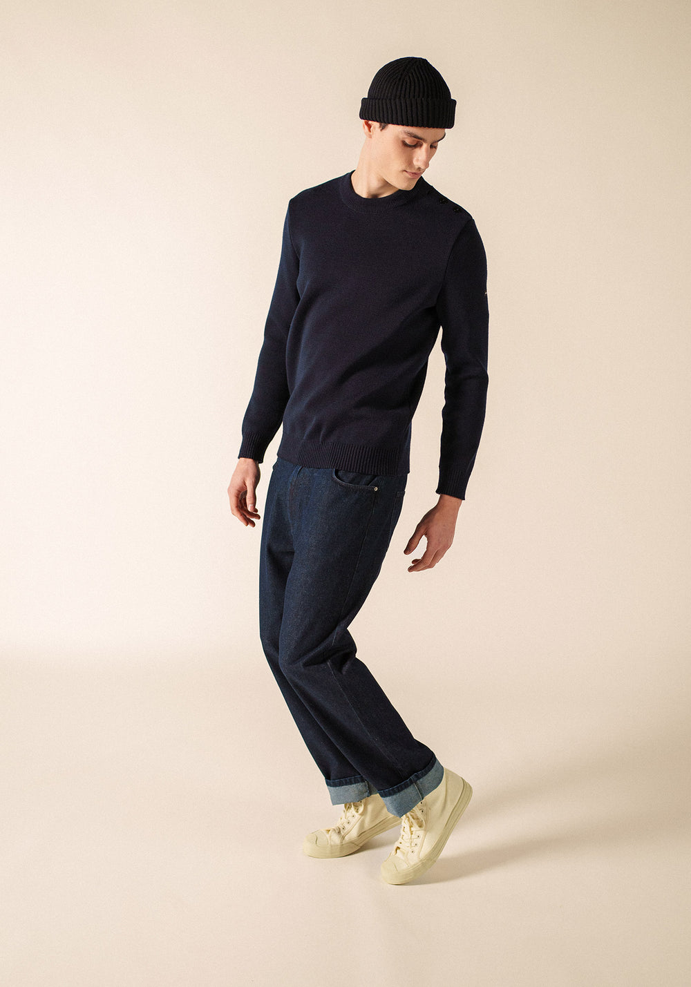 Pull marin Cancale Equipage (MARINE/ECRU)