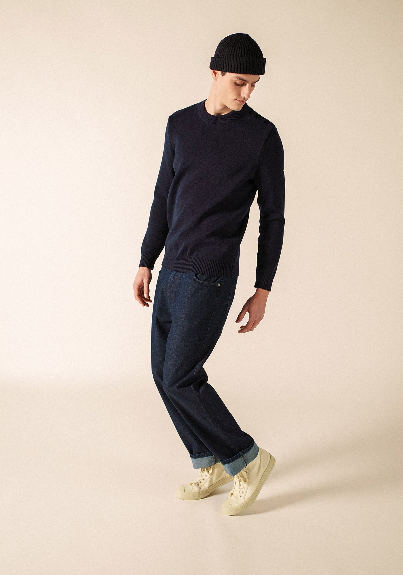 Pull marin Cancale Equipage (MARINE/ECRU)