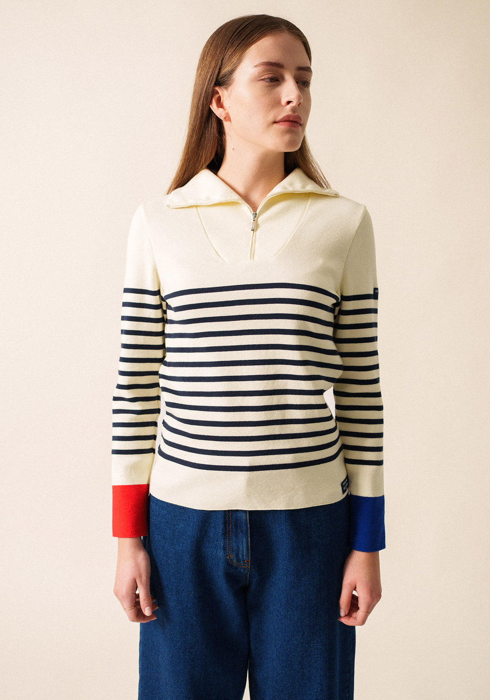 Pull Passerelle tricolore x l'Elysée (BLANC/MULTICO)