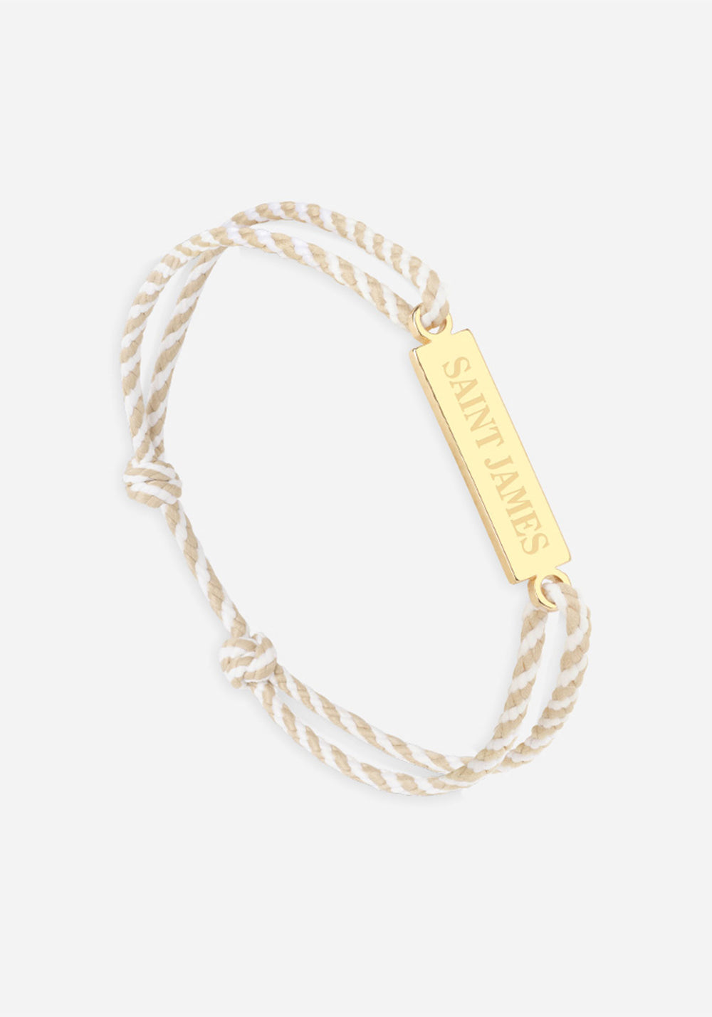 Bracelet Logo x Le Vent à la Française (OR/RAYE BLANC/BEIGE)