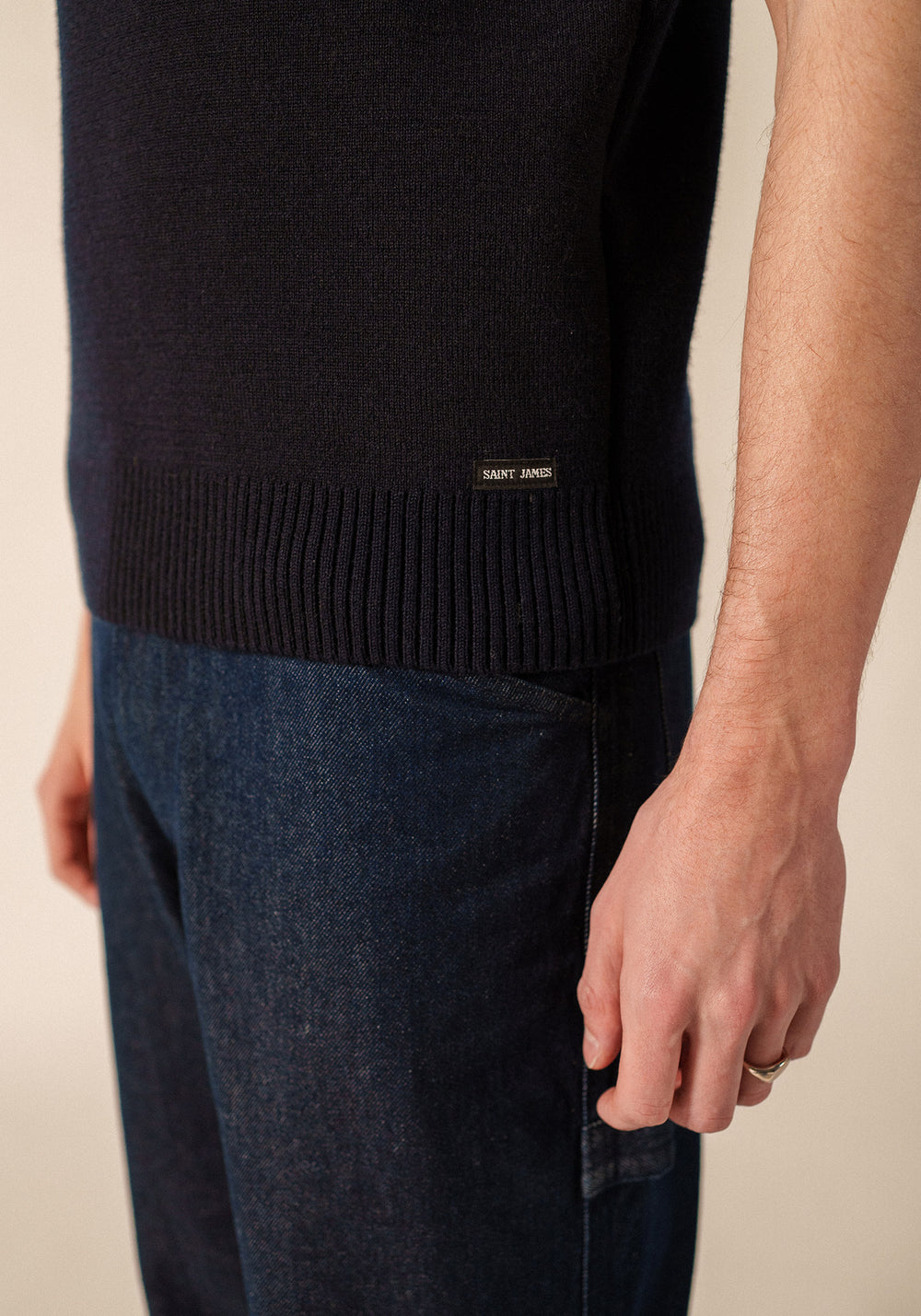 Pull Cancale sans manches (MARINE)