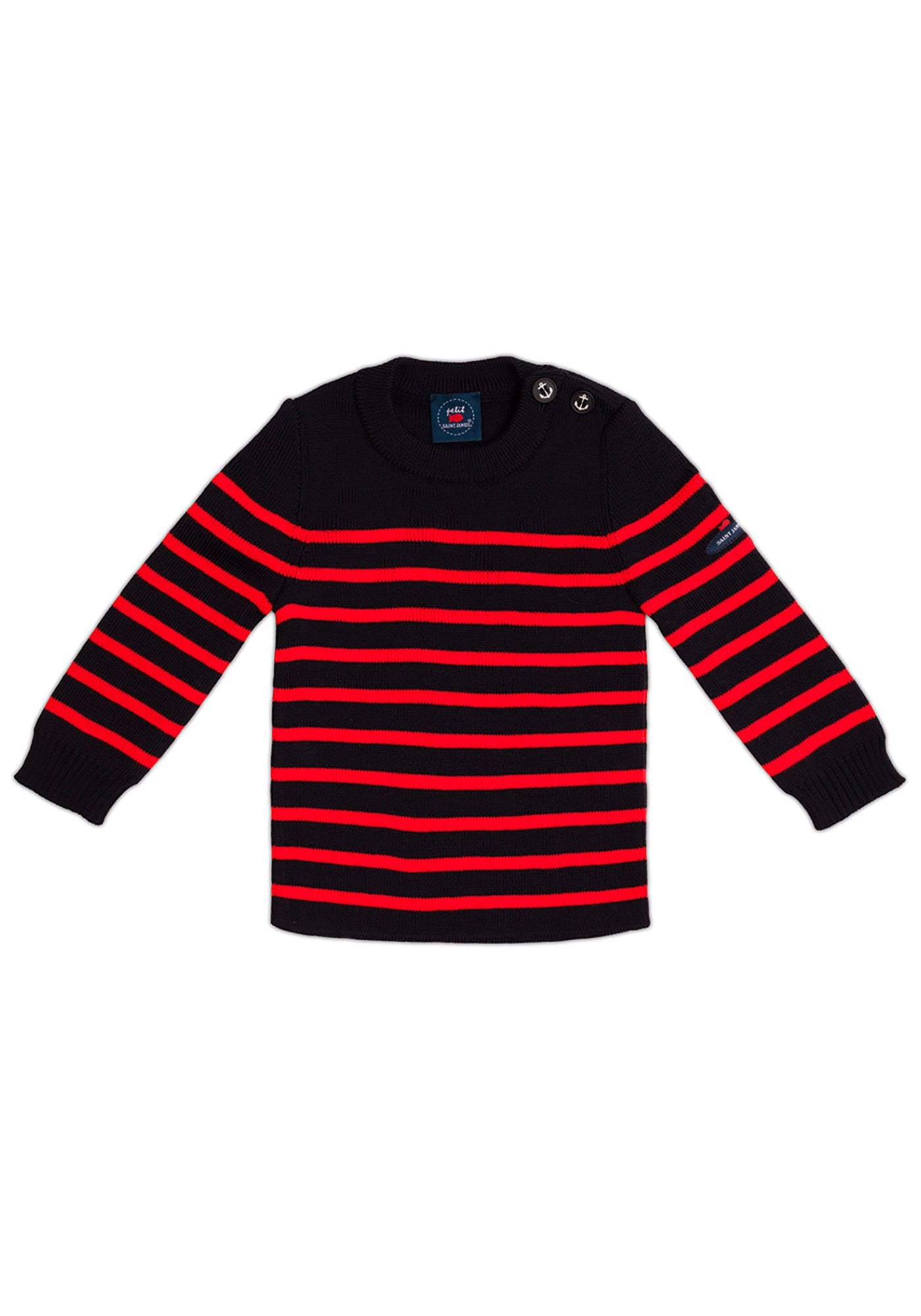 Pull marin rayé bébé Moussaillon - en laine mélangée (NAVY/ROUGE)