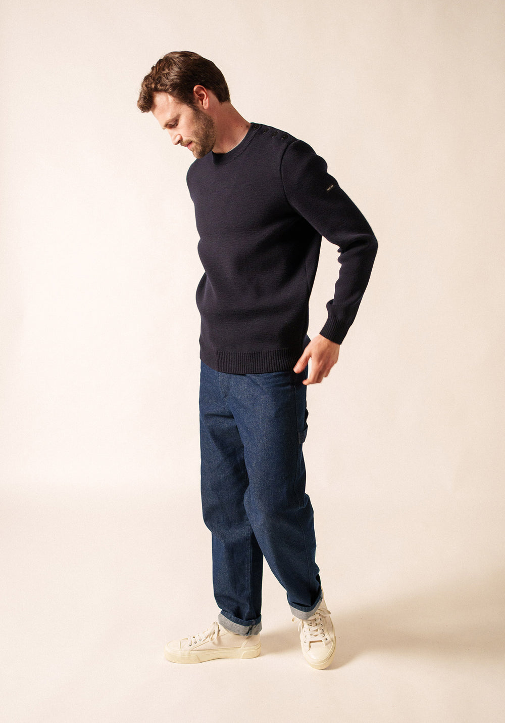 Pull marin uni Cancale - coupe confort (NAVY)